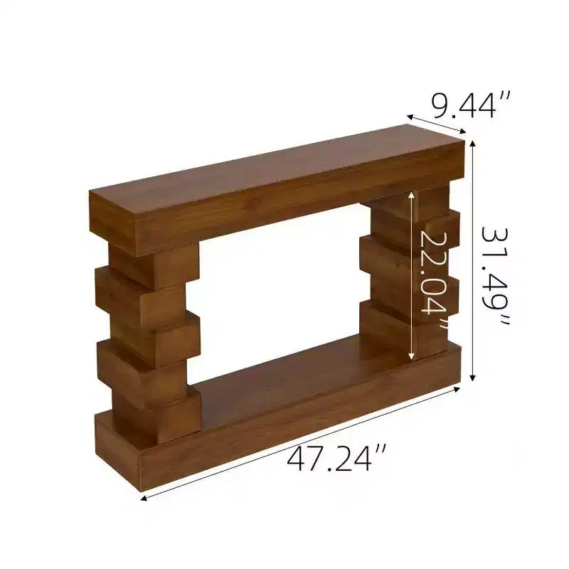 Console de table GDFStudio Ada Rustic Geometric Block Stacked Wood