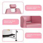 Fauteuil de pédicure avec tabouret, repose-pieds et bassin de massage, réglable en hauteur, fauteuil de pédicure avec repose-pieds inclinable hydraulique et pivotant à 360 degrés