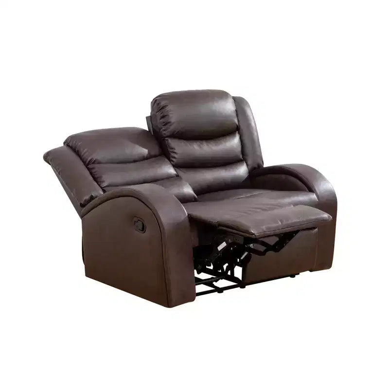 MAYEERTY Causeuse inclinable en similicuir, Fauteuil inclinable 2 places à dossier réglable pour salon, Marron