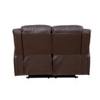 MAYEERTY Causeuse inclinable en similicuir, Fauteuil inclinable 2 places à dossier réglable pour salon, Marron