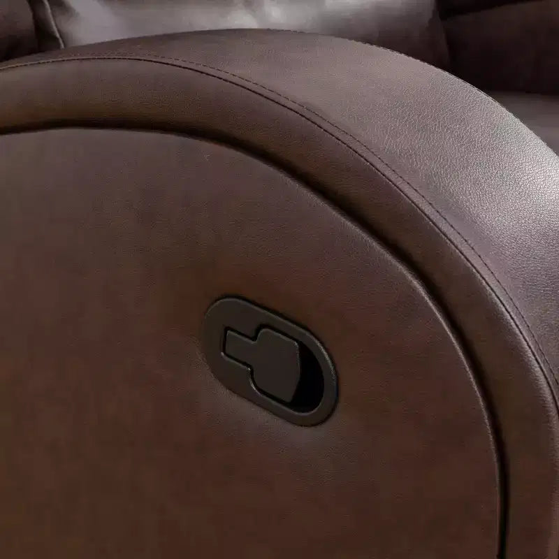 MAYEERTY Causeuse inclinable en similicuir, Fauteuil inclinable 2 places à dossier réglable pour salon, Marron