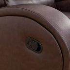 MAYEERTY Causeuse inclinable en similicuir, Fauteuil inclinable 2 places à dossier réglable pour salon, Marron