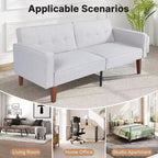 Canapé-lit convertible Zevemomo avec dossier réglable, fonctions de fauteuil inclinable et de causeuse, coussins en mousse et à ressorts, blanc