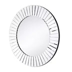 Miroir d'appoint HomeRoots 24 rond biseauté encadré de verre clair