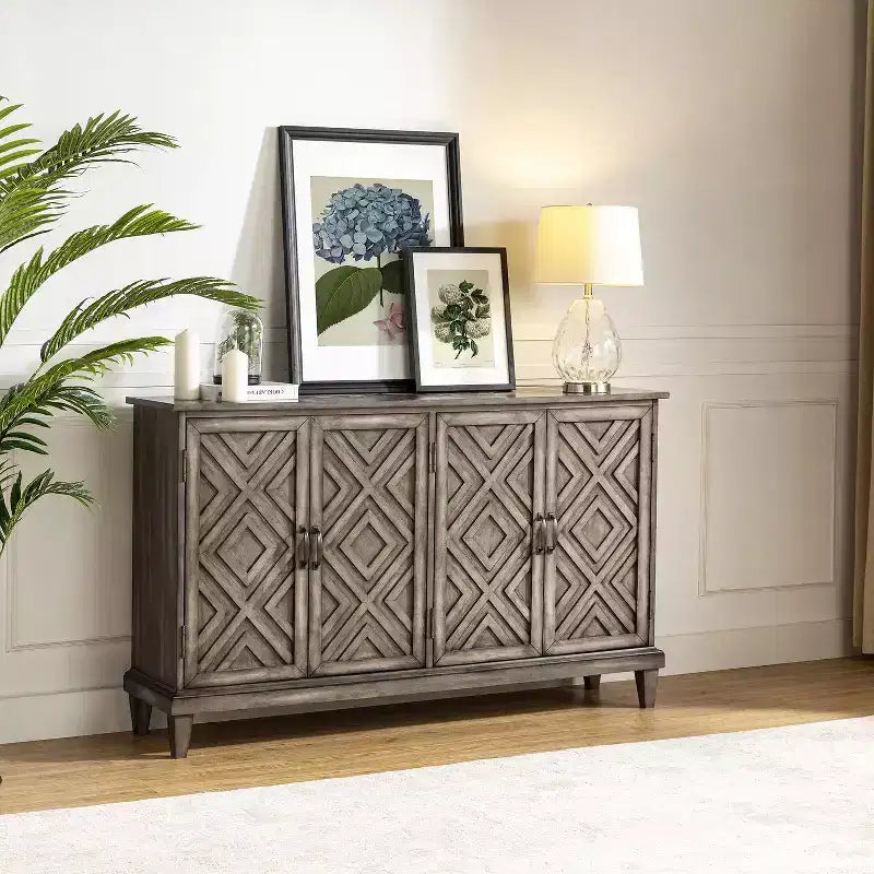 Bahut large Jochen 60 avec étagères réglables|ARTFUL LIVING DESIGNS-BLANC