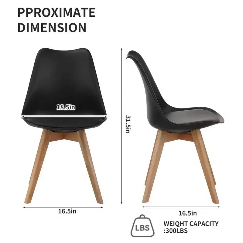 Chaises de salle à manger Okak de style moderne et design minimaliste pour cuisine et salle à manger, lot de 4 chaises de salle à manger sans accoudoirs à cadre solide