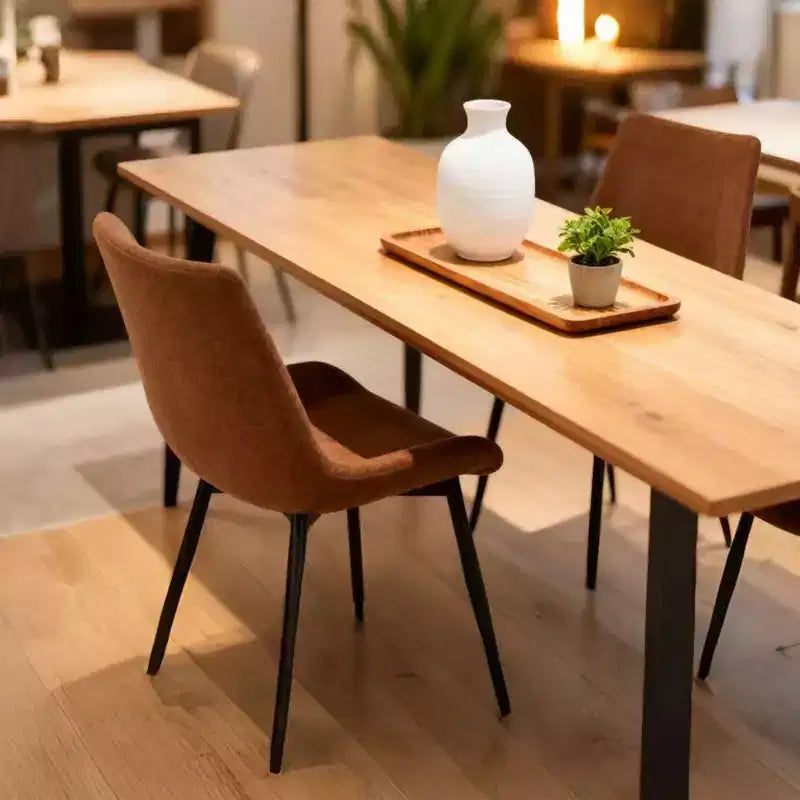 Chaises de salle à manger Okak de style moderne et design minimaliste pour cuisine et salle à manger, lot de 4 chaises de salle à manger sans accoudoirs à cadre solide