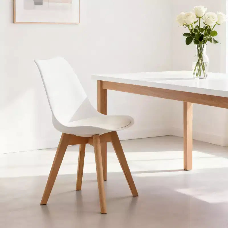 Chaises de salle à manger Okak de style moderne et design minimaliste pour cuisine et salle à manger, lot de 4 chaises de salle à manger sans accoudoirs à cadre solide