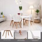 Chaises de salle à manger Okak de style moderne et design minimaliste pour cuisine et salle à manger, lot de 4 chaises de salle à manger sans accoudoirs à cadre solide
