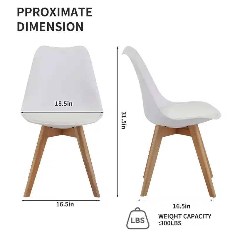 Chaises de salle à manger Okak de style moderne et design minimaliste pour cuisine et salle à manger, lot de 4 chaises de salle à manger sans accoudoirs à cadre solide