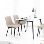 Chaises de salle à manger Okak de style moderne et design minimaliste pour cuisine et salle à manger, lot de 4 chaises de salle à manger sans accoudoirs à cadre solide