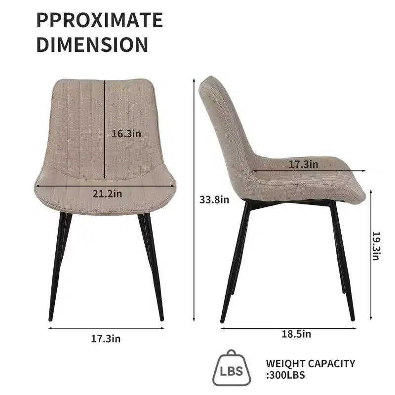 Chaises de salle à manger Okak de style moderne et design minimaliste pour cuisine et salle à manger, lot de 4 chaises de salle à manger sans accoudoirs à cadre solide