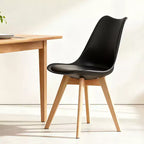 Chaises de salle à manger Okak de style moderne et design minimaliste pour cuisine et salle à manger, lot de 4 chaises de salle à manger sans accoudoirs à cadre solide