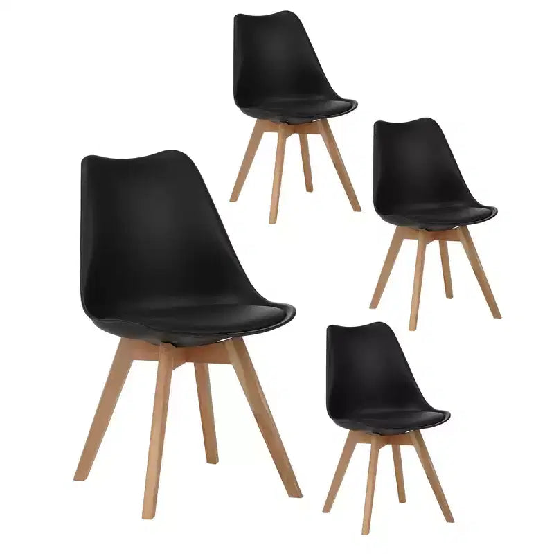 Chaises de salle à manger Okak de style moderne et design minimaliste pour cuisine et salle à manger, lot de 4 chaises de salle à manger sans accoudoirs à cadre solide