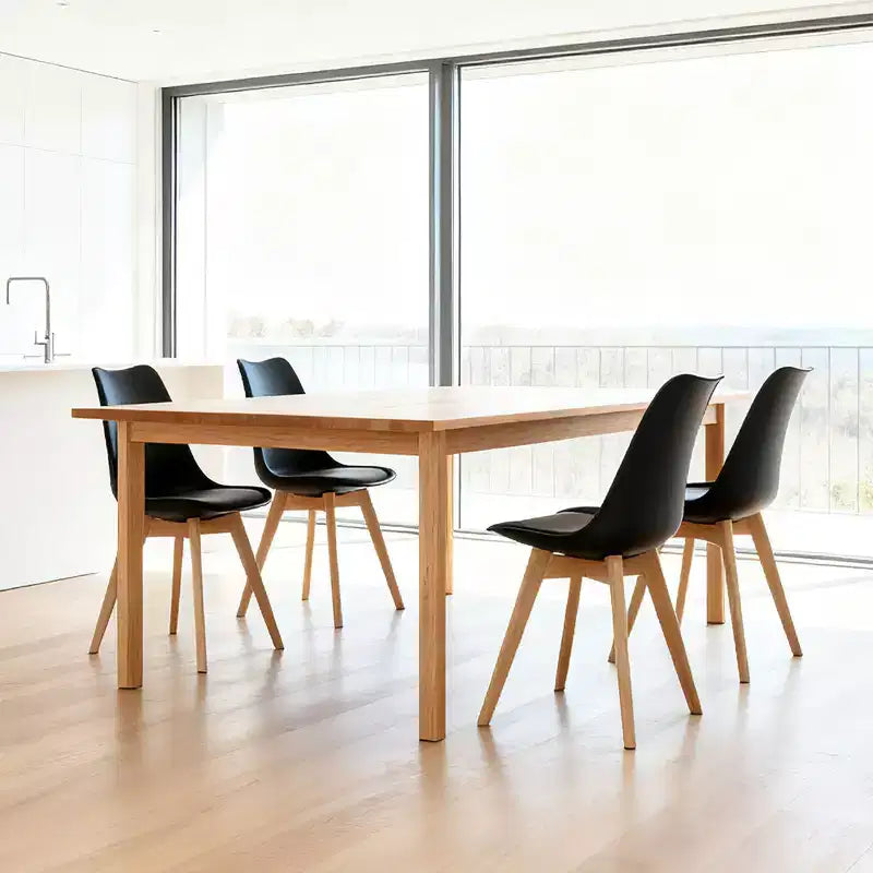 Chaises de salle à manger Okak de style moderne et design minimaliste pour cuisine et salle à manger, lot de 4 chaises de salle à manger sans accoudoirs à cadre solide