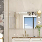 Okak Horizontal and Vertical Rectangle Bathroom Mirror, Vanity Mirror with Aluminum Alloy Frame, Wall Mirror for Bathroom, Living Room