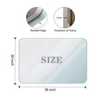 Miroir de salle de bain rectangulaire Okak horizontal et vertical, miroir de courtoisie avec cadre en alliage d'aluminium, miroir mural pour salle de bain, salon