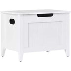 Banc de rangement avec coussin, Coffre de rangement en bois de 60 cm, Banc d'entrée à couvercle rabattable avec 2 charnières de sécurité, Grande malle de rangement pour salon