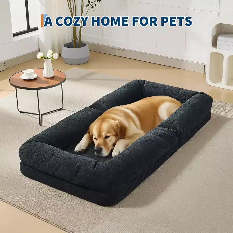 COZONY Lit de sol, canapé-lit, fauteuil paresseux réglable 5 positions, lit pour humains et animaux de compagnie, tatami pliable, oreillers inclus
