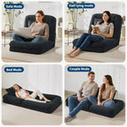 COZONY Lit de sol, canapé-lit, fauteuil paresseux réglable 5 positions, lit pour humains et animaux de compagnie, tatami pliable, oreillers inclus