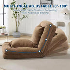 COZONY Lit de sol, canapé-lit, fauteuil paresseux réglable 5 positions, lit pour humains et animaux de compagnie, tatami pliable, oreillers inclus