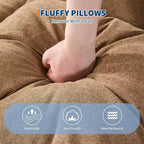 COZONY Lit de sol, canapé-lit, fauteuil paresseux réglable 5 positions, lit pour humains et animaux de compagnie, tatami pliable, oreillers inclus