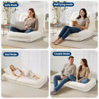 COZONY Lit de sol, canapé-lit, fauteuil paresseux réglable 5 positions, lit pour humains et animaux de compagnie, tatami pliable, oreillers inclus