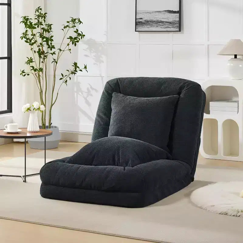COZONY Lit de sol, canapé-lit, fauteuil paresseux réglable 5 positions, lit pour humains et animaux de compagnie, tatami pliable, oreillers inclus