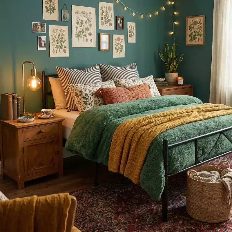 FurnitureR Cadre de lit double en métal avec tête et pied de lit, plateforme de lit avec rangement sous le lit, silencieux, pas besoin de sommier tapissier, noir