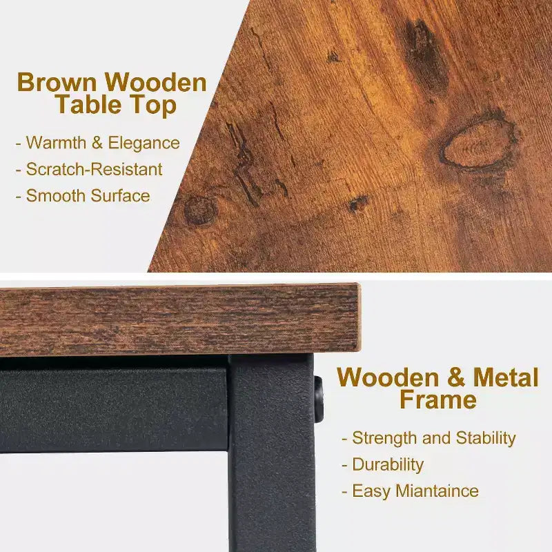 Tables console avec ports USB et station de charge, table d'entrée de 110 cm avec 4 tiroirs en tissu, table de canapé étroite avec étagères de rangement marron