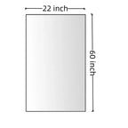 Okak 60X22IN Miroir mural rectangulaire minimaliste avec cadre en aluminium, miroir de salle de bain avec 2 options d'accrochage, miroir de courtoisie pour salle de bain, noir