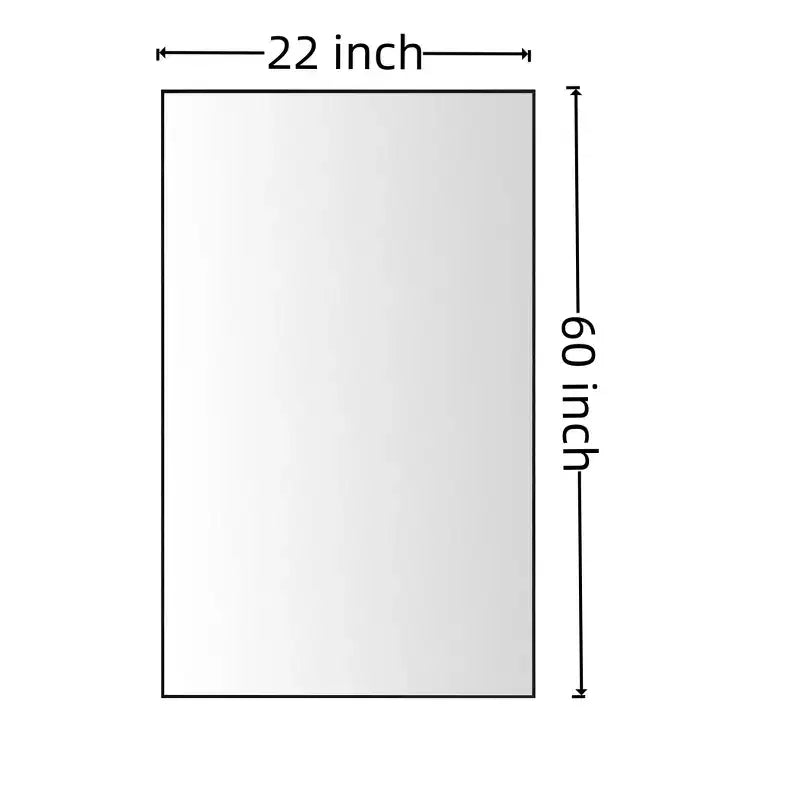 Okak 60X22IN Miroir mural rectangulaire minimaliste avec cadre en aluminium, miroir de salle de bain avec 2 options d'accrochage, miroir de courtoisie pour salle de bain, noir