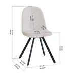 FurnitureR Lot de 4 chaises de salle à manger pivotantes, en tissu de rembourrage Liner, sans accoudoirs, dossier mi-haut, avec pieds en métal pour salle à manger, cuisine, restaurant, beige