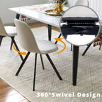 FurnitureR Lot de 4 chaises de salle à manger pivotantes, en tissu de rembourrage Liner, sans accoudoirs, dossier mi-haut, avec pieds en métal pour salle à manger, cuisine, restaurant, beige