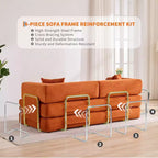 Canapé-lit convertible, canapé-lit de 78,8 po, canapé-lit pliant 5-en-1 avec cadre fixe, oreiller, tissu en velours côtelé