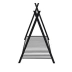 Lit cabane simple, cadre de lit en métal avec tente, lit cabane au sol avec lattes pour enfants, filles, garçons, aucun sommier tapissier requis