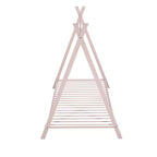 Lit cabane simple, cadre de lit en métal avec tente, lit cabane au sol avec lattes pour enfants, filles, garçons, aucun sommier tapissier requis