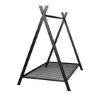 Lit cabane simple, cadre de lit en métal avec tente, lit cabane au sol avec lattes pour enfants, filles, garçons, aucun sommier tapissier requis