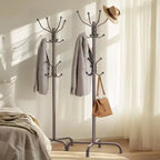 Porte-manteau sur pied à 14 crochets pour entrée, couloir, chambre et bureau, porte-manteau et porte-chapeau en métal pour manteaux, chapeaux et sacs