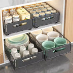 Tiroirs coulissants pour garde-manger, étagères de rangement à tiroirs, organisateur de placard coulissant, robuste sous évier pour armoires de cuisine, salle de bain, noir, petit, 2 PCS