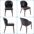 Lot de deux chaises de salle à manger, assises rembourrées, pieds en bois, design ergonomique, capacité de poids de 120 kg, idéales pour les salles à manger.