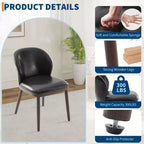Lot de deux chaises de salle à manger, assises rembourrées, pieds en bois, design ergonomique, capacité de poids de 120 kg, idéales pour les salles à manger.