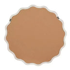Miroir décoratif rond ondulé à cadre en bois massif blanc de 36 pouces, pour chambre à coucher, salle de bain, salon, entrée