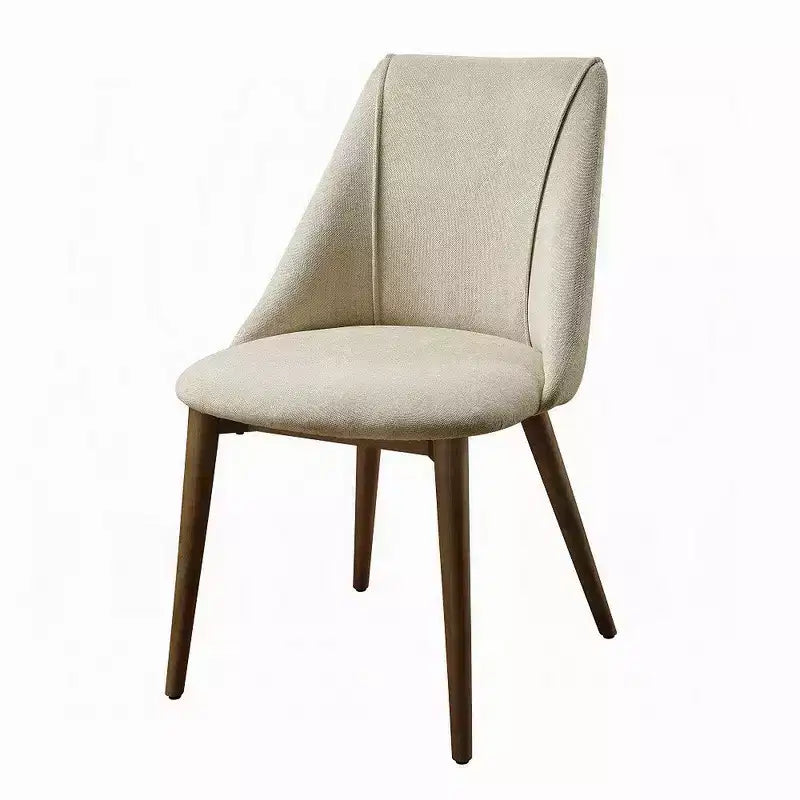 Lot de 2 chaises de salle à manger Royal Hampton, tissu beige, pieds fuselés marron