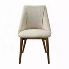 Lot de 2 chaises de salle à manger Royal Hampton, tissu beige, pieds fuselés marron