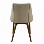 Lot de 2 chaises de salle à manger Royal Hampton, tissu beige, pieds fuselés marron