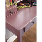 Coiffeuse et tabouret en bois Sanlo, Or rose