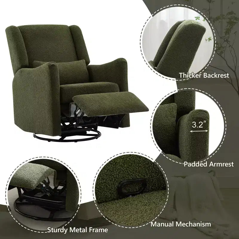Fauteuil inclinable et pivotant Polibi Modern Wingback Glider