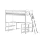 Lit mezzanine double classique (échelle à l'extrémité) + bureau enveloppant