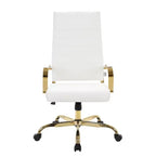 Fauteuil de bureau exécutif HomeStock, hauteur réglable de 38 po, siège en similicuir noir, avec roulettes